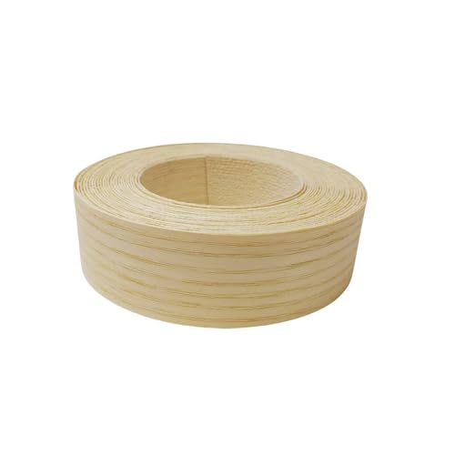Ash Wood Veneer Edge Banding Roll 1-1/2 inch X 26ft -Pre-glued Iron On Veneer Edging Strip-Backed with Hot Melt Adhesive-Flexible Plywood Edgebanding Apply for Furniture Door Desk