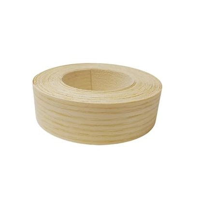 Ash Wood Veneer Edge Banding Roll 1-1/2 inch X 26ft -Pre-glued Iron On Veneer Edging Strip-Backed with Hot Melt Adhesive-Flexible Plywood Edgebanding Apply for Furniture Door Desk