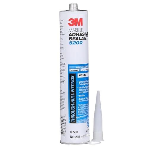 3M Marine Adhesive Sealant 5200, White, 10 fl oz Cartridge with Nozzle - color: White, size: 10 fl oz
