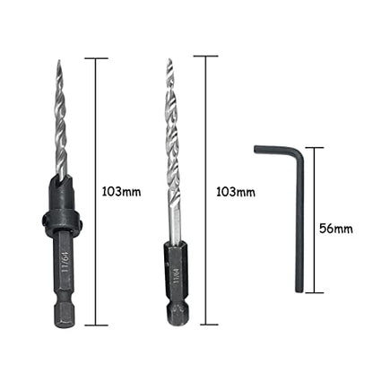 Countersink Drill Bit Set 5PCS 11/64" Wood Bit for Woodworking - size: 7PCS