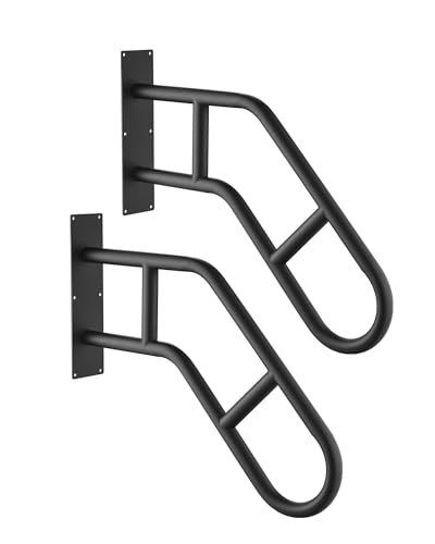 Hand Rails for Outdoor Steps,Hand Rails for Elderly, Porch Railing & Deck Hand Rail Wall Mount Stair Hand Grab Bars, U-Shape Safety Handle for Garage, Porch, Garden 2Pack - style: 2 Pack