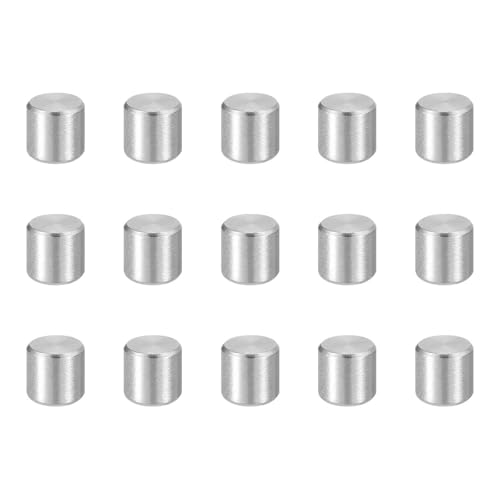 HARFINGTON 15pcs Dowel Pins M5(5mm) x 6mm 304 Stainless Steel Cylindrical Shelf Support Peg Pin Rod Fasten Elements for Metal Devices Wood Furniture DIY Installation, Silver - size: M5 x 6mm