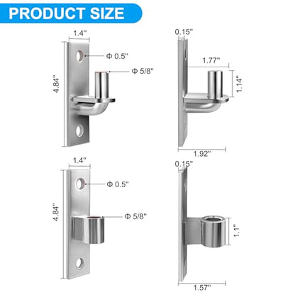 Wall Mount Gate Hinges with 5/8 Hinge Pin,Gate Hinges Heavy Duty for Farm Gates,Chain Link Fence Gate Hinge,Capacity up to 600lbs(Screws Not Included)- 4Pack (8pcs) - size: 4 Pack (8 pcs)