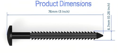 3 Inch Vinyl Shutter Fasteners 20 Pack Black Pins for DIY Shutter Repair