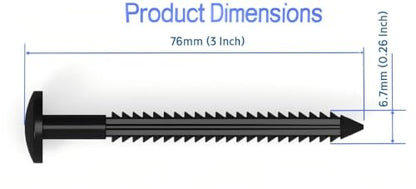3 Inch Vinyl Shutter Fasteners 20 Pack Black Pins for DIY Shutter Repair