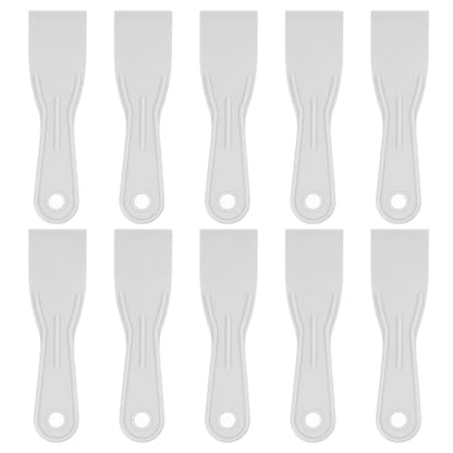 HARFINGTON 10pcs Putty Scraper 2" Width 1.7mm Thin Flexible Plastic Putty Knives for Taping Drywall Spreading Painting Wall Scratching Gray - size: 2"