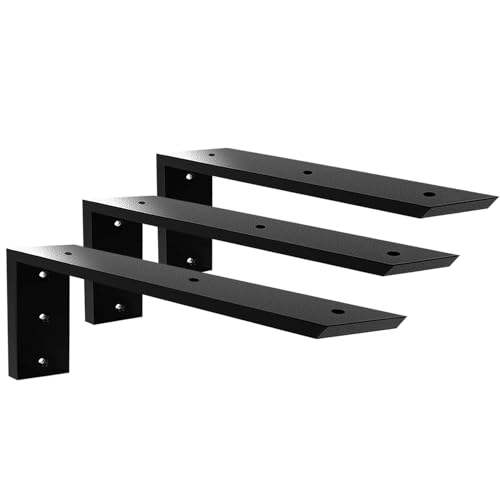Countertop Support Bracket 16 Inch 3 Pack Countertop Bracket for Granite 3/8" Thick 16"x6"x2.5" Heavy Duty L Brackets Shelf Brackets Metal Corbels for Quartz/Granite/Wood/Concret/ Laminate Countertops - size: 16 Inch, style: black-3 pack