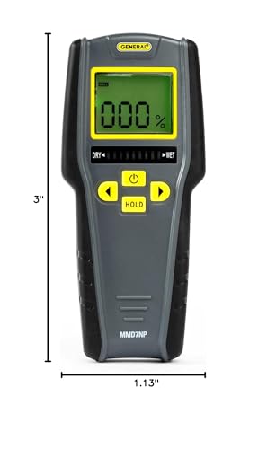 General Tools Digital Moisture Meter MMD7NP - Humidity Sensor- Pinless and Non-Invasive - size: Pinless