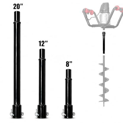 XtremepowerUS 3 Pieces Auger Extension Drill Bits (8", 12", 20" Length) Extension Earth Ice Auger Extension Set Post Hole Digger Replacement Compatible to 3/4" Shaft Post Hole Digger Replacement - size: Extension Set