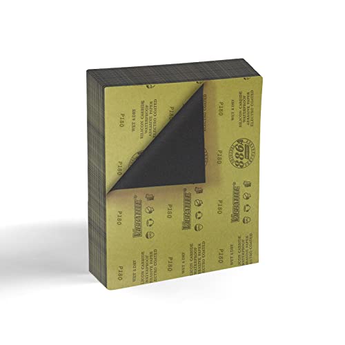 MAXAMN 180 Grit Sandpaper Sheets, 15Pcs 9 x 11 Wet Dry Sandpaper, for Wood - style: 180 Grit