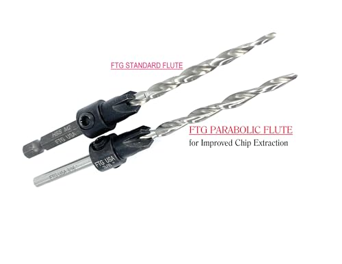 FTG USA 3Pc #6#8#10 Wood Countersink Drill Bit Set Parabolic Hex Shank - style: #6#8#10 Hex Shank