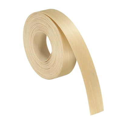 uxcell 1 Inch x 26ft Wood Veneer Edge Banding, Pre-Glued Flexible Birch Edging Strips, Iron on with Hot Melt Adhesive Wood Tape for Cabinet Repair and Furniture Restoration - size: 1 Inch x 26ft