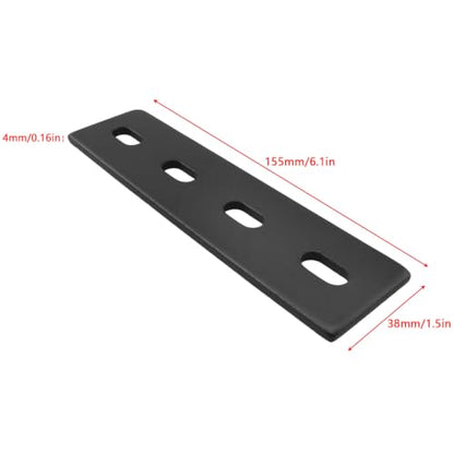 E-outstanding 2PCS 38x155mm Heavy Duty Flat Repair Plate Black Carbon Steel Straight Bracket Connector for Furniture Reinforcement and Woodworking Joints