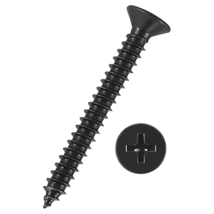 100pcs Phillips Wood Screws #8x1-3/4 304 Stainless Steel Black - color: Black, size: #8x1-3/4"