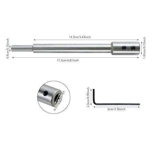 Drill Bit Extension | High Carbon Steel Deep Hole Extender with Anti-Slip Chuck | 4.49 & 6.81 In Universal Electric Drill | Hex Shank for Woodworking | Silver (173mm) - size: 173mm