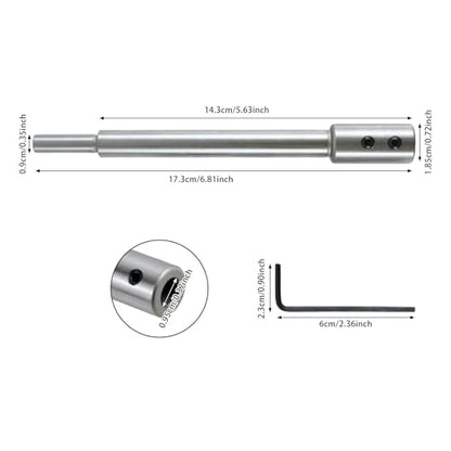 Drill Bit Extension | High Carbon Steel Deep Hole Extender with Anti-Slip Chuck | 4.49 & 6.81 In Universal Electric Drill | Hex Shank for Woodworking | Silver (173mm) - size: 173mm