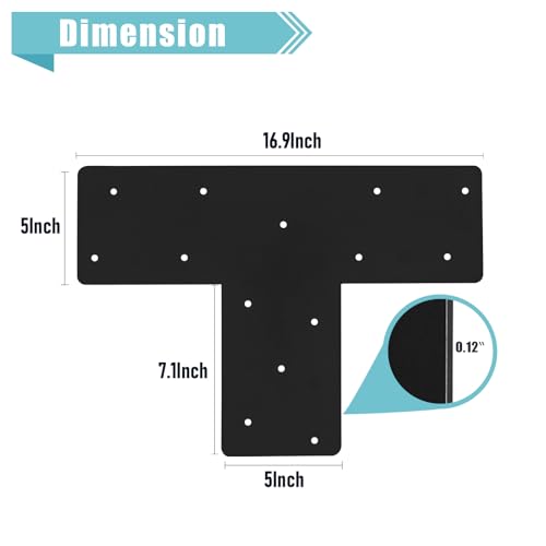 2 Pcs 16.9"x 5" T Post Bracket for Pergola - style: T Post Bracket(16.9"x 5")