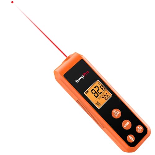TempPro TempScan Mini-Sized Infrared Thermometer Gun for HVAC Engine BBQ - style: IR Thermometer with Laser