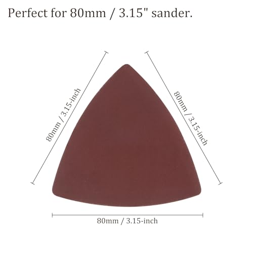 30pcs Mouse Sander Detail Sandpaper 1200Grit 3-1/8" Triangle - size: 1200 grit