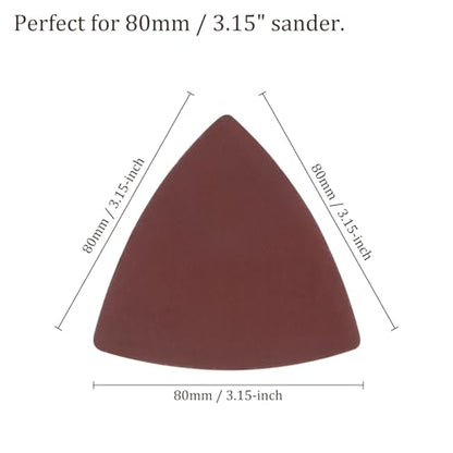 30pcs Mouse Sander Detail Sandpaper 1200Grit 3-1/8" Triangle - size: 1200 grit