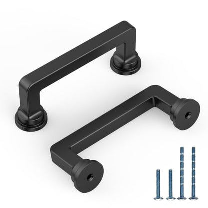10 Pack 3 Inch(76mm) Matte Black Cabinet Pulls, Kitchen Hardware - color: Matte Black, size: 3" Hole Center