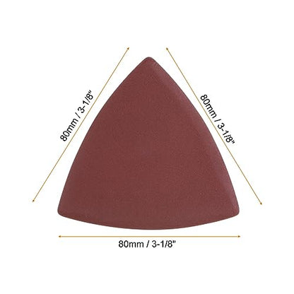 HARFINGTON 60pcs Triangular Hook & Loop Sandpapers 1000/1200/1500 Grits 3-1/8" Aluminum Oxide Sanding Pads Mouse Detail Sander Papers Multitool Sheets Set (20pcs of Each Grits) - size: 1000/1200/1500 Grits