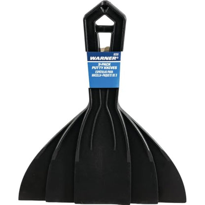 Warner 3-Pack Plastic Putty Knives, 1-Each 1-1/2", 3" & 6", 8150 - size: 3 Pack
