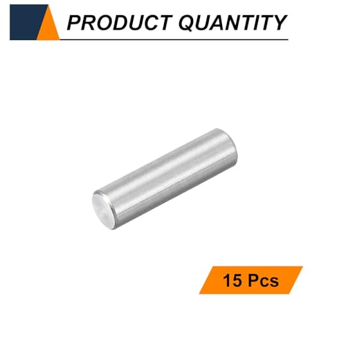 HARFINGTON 15pcs Dowel Pins M4(4mm) x 14mm 304 Stainless Steel Cylindrical Shelf Support Peg Pin Rod Fasten Elements for Metal Devices Wood Furniture DIY Installation, Silver - size: M4 x 14mm