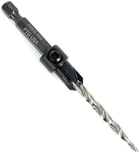 FTG USA #8 (11/64") Countersink Drill Bit for Wood with Tapered Drill Bit - size: #8, style: w/o Depth Stop