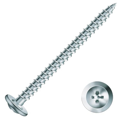 #8 x 2 Inch Wood Screw 500Pcs Alloy Steel Standard Thread Truss Head Fast Self Tapping by SG TZH - color: Silver - Alloy Steel, size: #8 x 2"