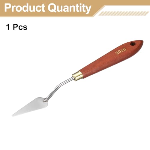 HARFINGTON Palette Knife Painting Tool 1.97" x 0.75" Stainless Steel Teardrop Blade 7.87" Length Spatula Painting Pallet Knives with Hole Beech Wood Handle for Oil Acrylic Canvas, Red/Silver - size: 7.87" x 0.75" x 1.97"