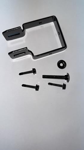 Universal Bracket for Ornamental Fence Panel to Post Mounting, Black, Steel, with Self-Drilling Screws