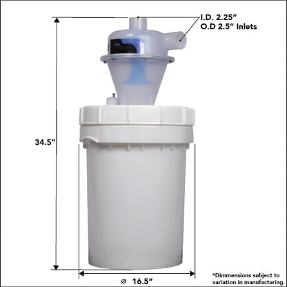Assembled Quick Click Dust Separator with 12 Gallon Locking Collection Bin and Air Relief - style: w/ 12 Gallon Bin