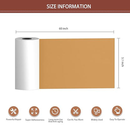 Besezx Leather Repair Patch Tape Kit, Self Adhesive Leather Repair for Furniture, Couch, Sofa, Car Seats,Office Chair,Vinyl Repair Kit.3.1inx60in - color: Khaki, size: 3.1 in x 60 in