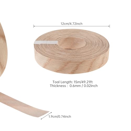 3/4 inch X 50 ft Wood Veneer Edge Banding White Oak Pre-glued Real Wood Veneer Edging Iron-on for Cabinet Repair Furniture Restoration - size: 3/4 inch * 50 ft (1.9 cm * 15M)