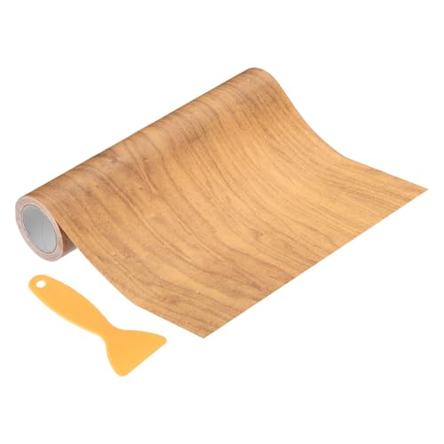 PATIKIL 10" X30' Self-Adhesive Wood Grain Repair Tape with Scraper Maple Grain Wheat