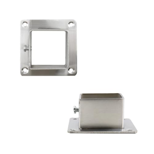 Wealrit 8 PCS Square Post Bases,1.52" Stainless Steel Deck Post Brackets - style: 8 pcs 1.5" Silver