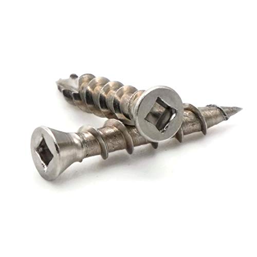 Square Drive Deck Screws Trim Head 305 Stainless Steel Type 17 Point - #7 x 1-1/4" Qty 100