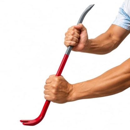 24 Inch 60 cm Heavy Duty Pry Bar Nail Puller Gray Red - size: 24 Inch / 60 cm