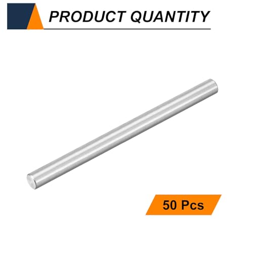 HARFINGTON 50pcs Dowel Pins M3(3mm) x 40mm 304 Stainless Steel Cylindrical Shelf Support Peg Pin Rod Fasten Elements for Metal Devices Wood Furniture DIY Installation, Silver - size: M3 x 40mm
