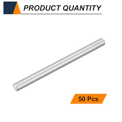 HARFINGTON 50pcs Dowel Pins M3(3mm) x 40mm 304 Stainless Steel Cylindrical Shelf Support Peg Pin Rod Fasten Elements for Metal Devices Wood Furniture DIY Installation, Silver - size: M3 x 40mm