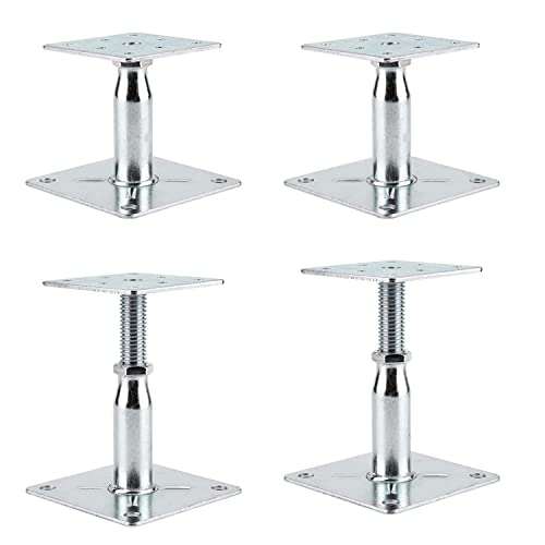 4 Pack Adjustable Support Jack for The Floor,Deck Foundation,Post Floor Joist Jacks,RV Step Stabilizer,Mini Screw Jack- Post 3.5" to 6" - size: 4Pack/3.5-6inch