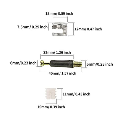 45 Sets 3-in-1 Furniture Connecting Kit, Furniture Connecting Fittings with Dowel, Nuts and Cam Screws
