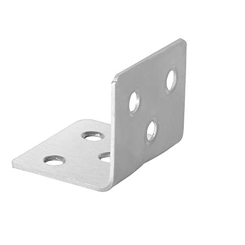 ZOENHOU 100 PCS 31 x 31 x 38 MM Corner Brace, Heavy Duty Stainless Steel Shelf Support L Shape Bracket, Angle Code Right Angle Brackets for Wood Furniture Fixation, 1.2 x 1.2 x 1.5 Inch - size: 100PCS 31 x 31 x 38mm Silver