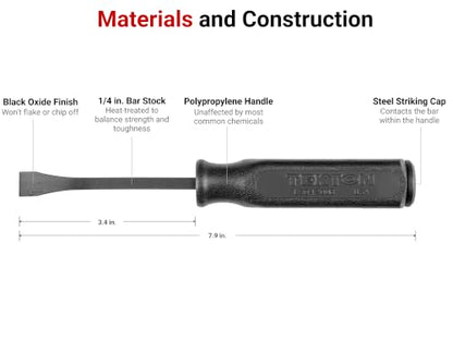 TEKTON 8 Inch Angled End Handled Pry Bar | LSQ42008 | Made in USA