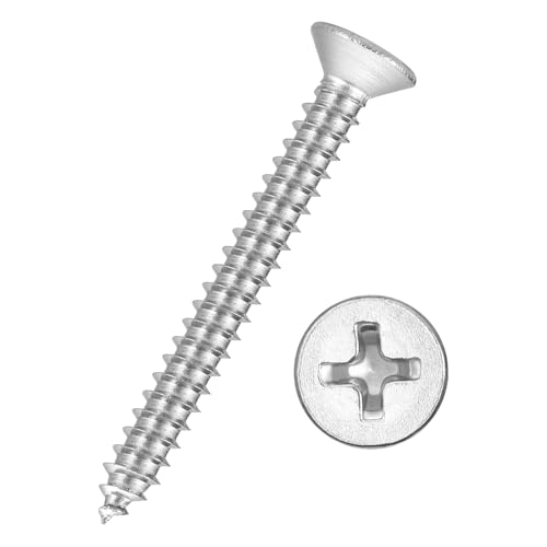 100pcs Phillips Wood Screws #8x1-3/8 304 Stainless Steel Silver - color: Silver, size: #8x1-3/8"