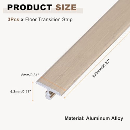 uxcell 3pcs Aluminum T Molding Floor Transition Strip 3 FT x 0.31" Bronze - color: Bronze