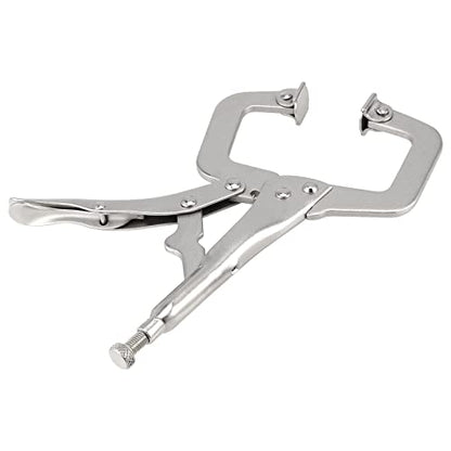 JAPCHET 3 Pack C Clamp Locking Pliers Set with Swivel Pads, Locking C-Clamp Set, Welding Clamp Tools Set 6 Inch 9 Inch 11 Inch Heavy Duty for Wood Working