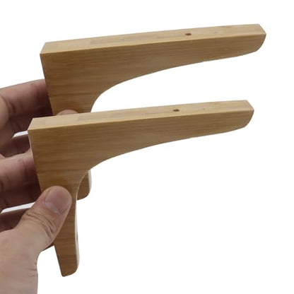 2-Pack Solid Wood Triangle Shelf Bracket 4.9x5.7in L-Shape Corbel - size: 4.9*5.7"