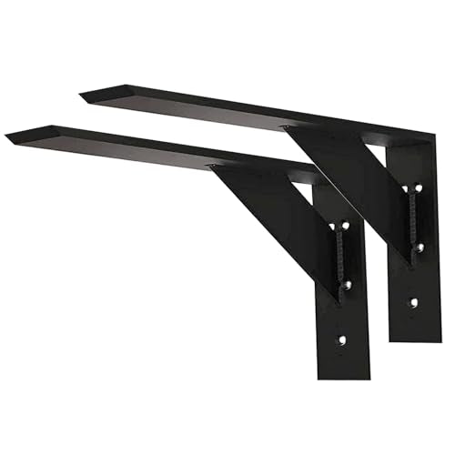 Countertop Support Bracket 18 Inch Heavy Duty Granite Support Bracket 2 Pack 3/8" Thick 18"x10"x2.5" Shelf Bracket Iron Metal Support Brackets for Granite Quartz Wood Laminate Countertops